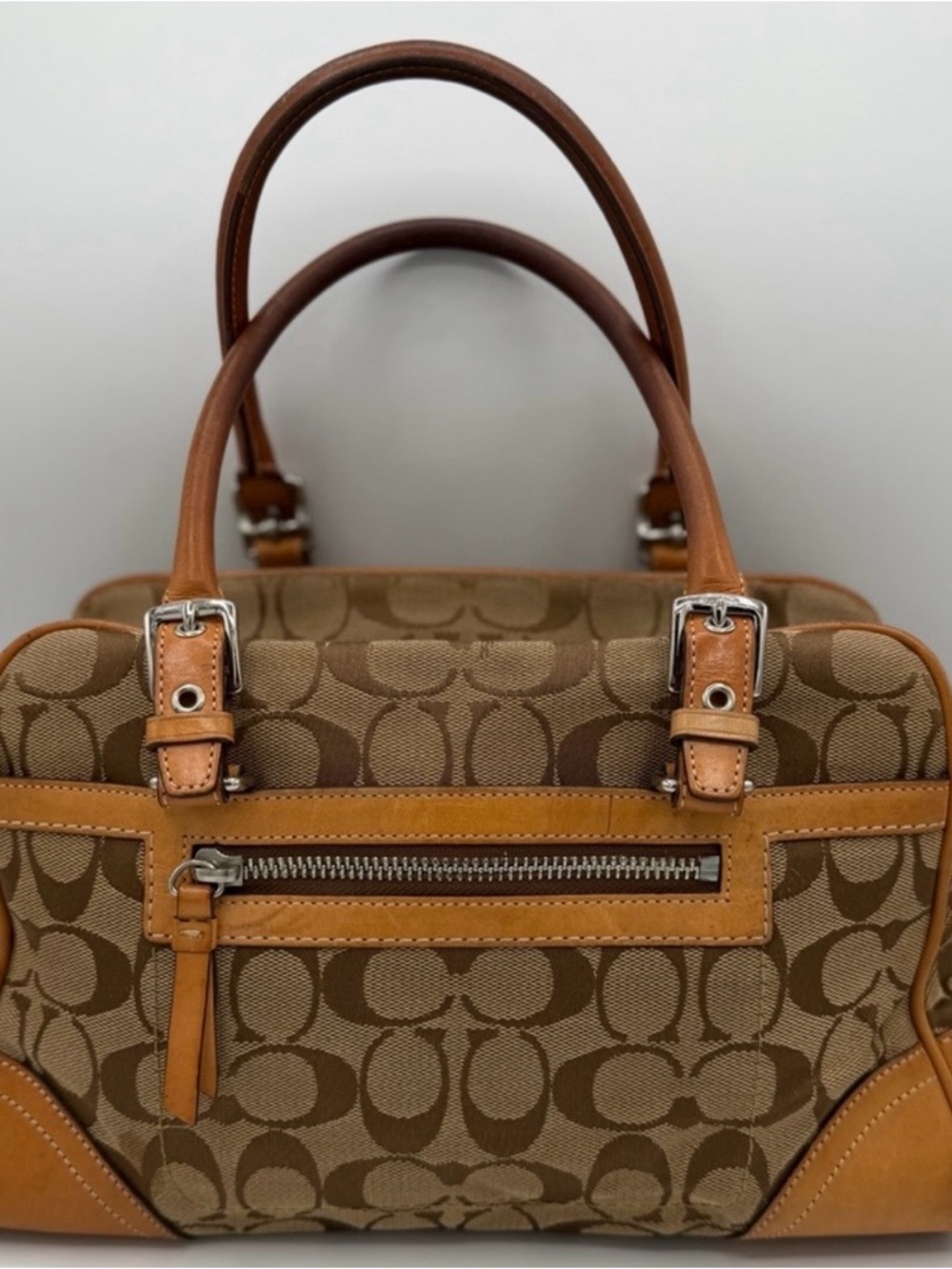 Coach Brown Signature Hampton Satchel #8K05